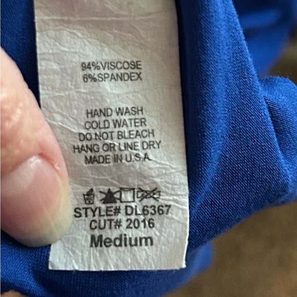 Sundress, sz M royal blue with ruffle, elastic waist, longer exposed hem, vacay - Picture 6 of 9